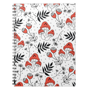 Mushroom Fungi: Nature Line Art Notebook