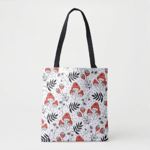 Mushroom fungi seamless vintage repeat pattern. Li Tote Bag