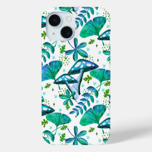 Mushroom Garden blue iPhone 15 Case
