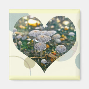 Mushroom Garden Heart Magnet
