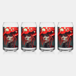 Mushroom girl 8 can glass