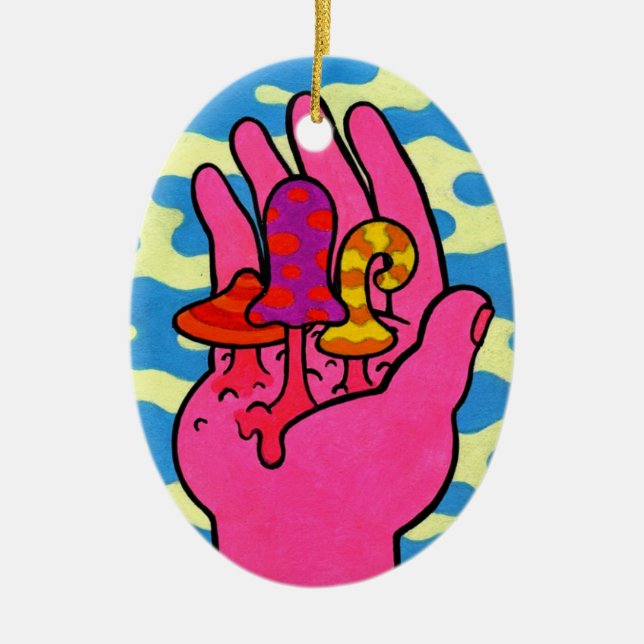 Mushroom Gloom #3 Ceramic Ornament (Front)