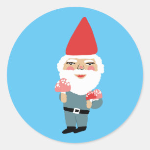 Mushroom Gnome Cute Colourful & Fun  Classic Round Sticker