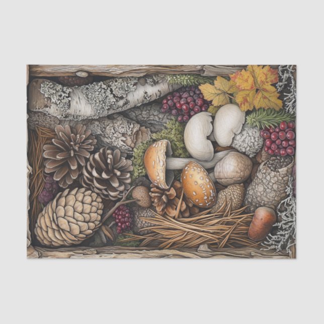 Mushroom Goblincore Witchy Nature Decoupage Tissue Paper (Front)