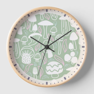 Mushroom Green Clock