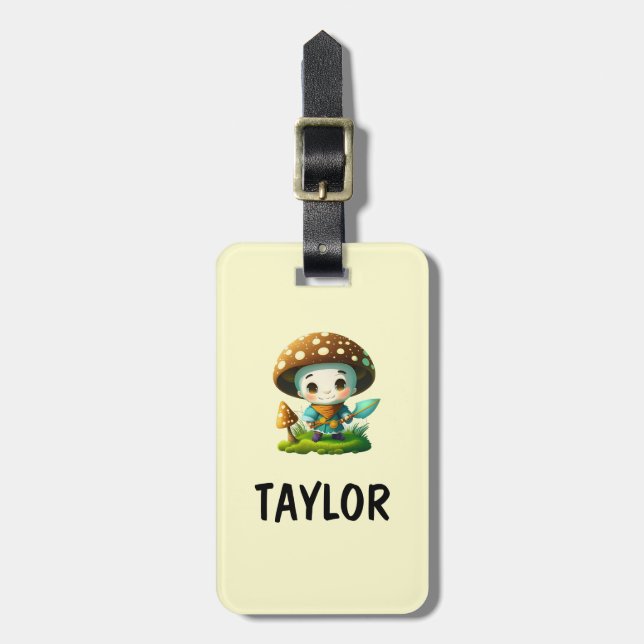 Mushroom Guardian Custom Colourful Bag Backpack Luggage Tag (Front Vertical)