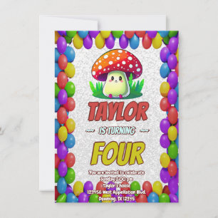 Mushroom Guardian Personalised Birthday Invite