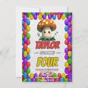 Mushroom Guardian Personalised Birthday Invite