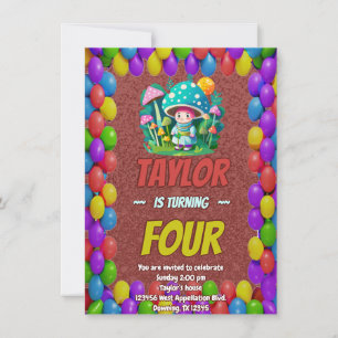 Mushroom Guardian Personalised Birthday Invite