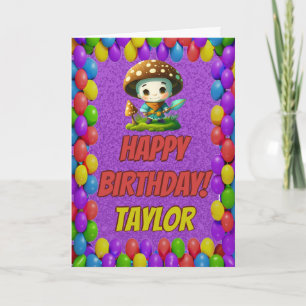 Mushroom Guardian Personalised Greeting Birthday Card