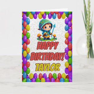 Mushroom Guardian Personalised Greeting Birthday Card