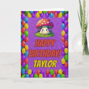 Mushroom Guardian Personalised Greeting Birthday Card