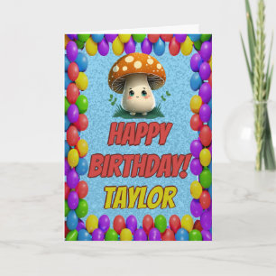 Mushroom Guardian Personalised Greeting Birthday Card