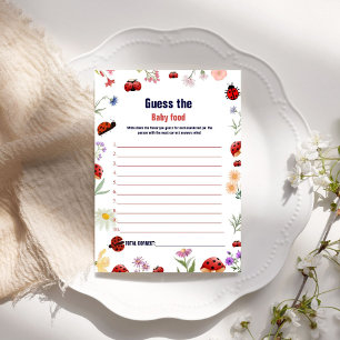Mushroom Guess The Baby Food Baby Shower Game Card