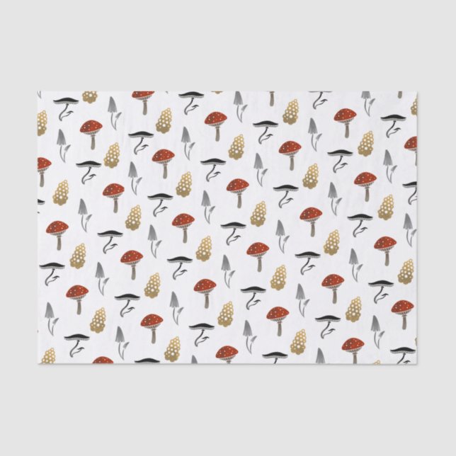 Mushroom Harvest Tissue Paper - White (Front)