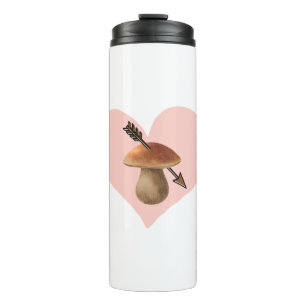 Mushroom Heart Design Print Thermal Tumbler