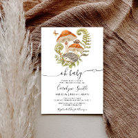 Mushroom Hedgehog Ladybeet Baby Shower Invitation