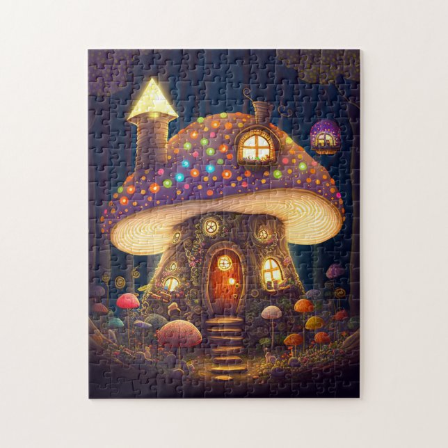Mushroom House Fantasy Art Jigsaw Puzzle (Vertical)