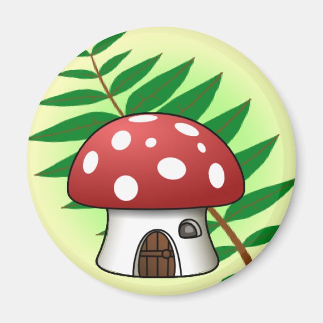 Mushroom House Magnet (Front)