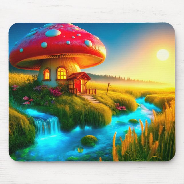 Mushroom House Mouse Pad (Front)