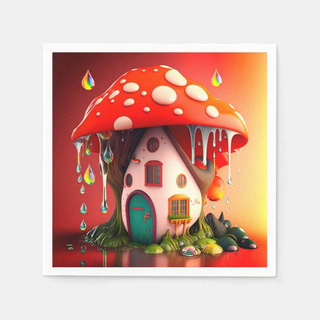 Mushroom House Napkin (Front)