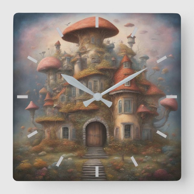 Mushroom House Wall Clock (Front)