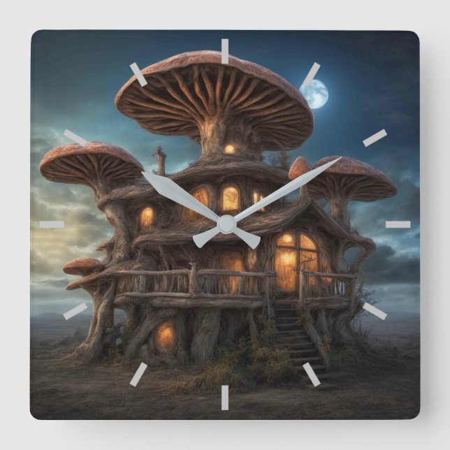 Mushroom House Wall Clock (Front)