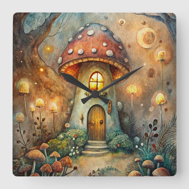 Mushroom House Wall Clock (Front)