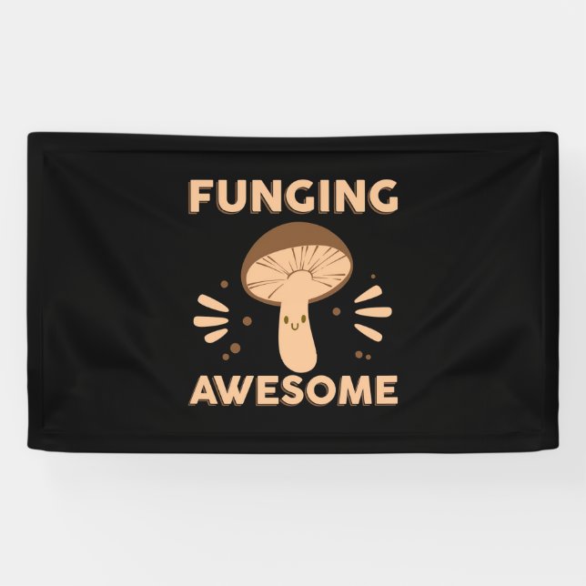 Mushroom Hunter Funginf Awesome Banner (Horizontal)