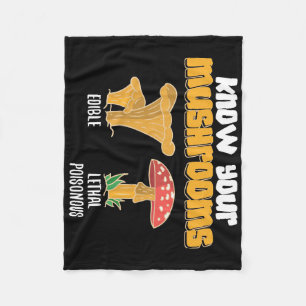 Mushroom Hunter Know Your Mushrooms Fleece Blanket