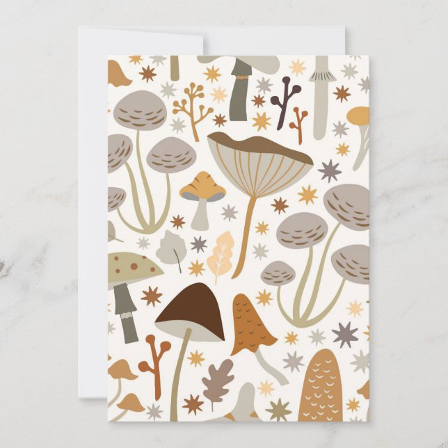 Mushroom Hunter Mid Century Mushroom Thank You Card (Front)