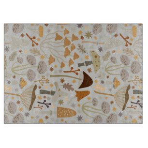 Mushroom Hunter Mid Century Mushrooms Cutting Board