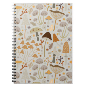 Mushroom Hunter Mid Century Mushrooms Notebook