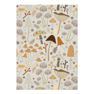 Mushroom Hunter Mid Century Mushrooms Photo Print