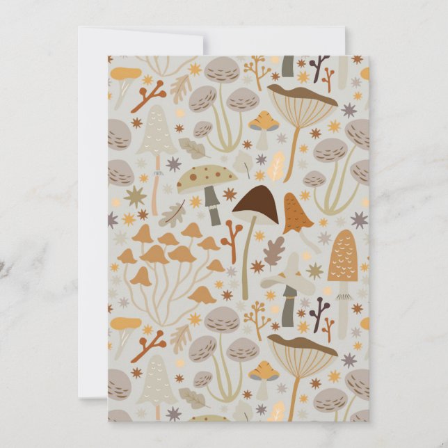 Mushroom Hunter Mid Century Mushrooms Thank You Card (Front)
