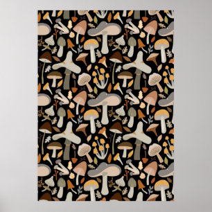 Mushroom Hunter Mid Mushroom Poster