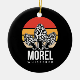 Mushroom Hunter Morel Whisperer Ceramic Ornament