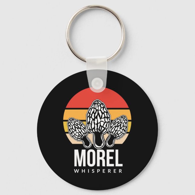 Mushroom Hunter Morel Whisperer Key Ring (Front)
