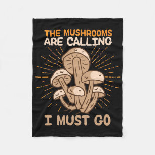 Mushroom Hunter Mushrooms Are Calling Fleece Blanket