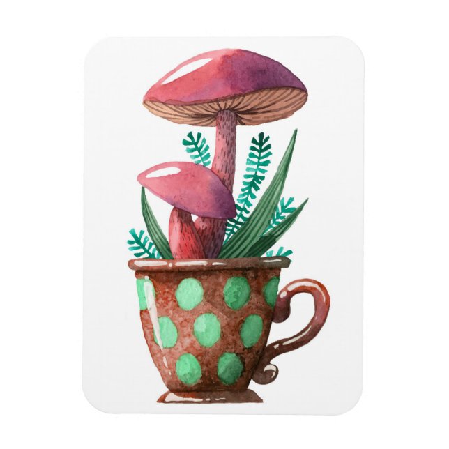 Mushroom Hunter Mushrooms In A Cup Magnet (Vertical)