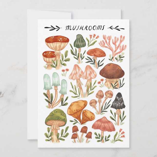 Mushroom Hunter Mushrooms Style Invitation (Front)