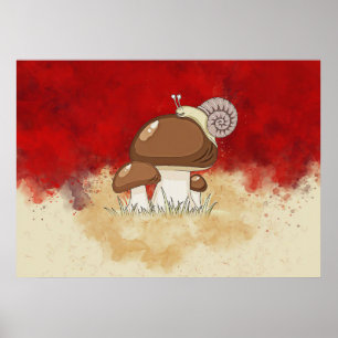 Mushroom Hunter Mushrooms Watercolor Poster