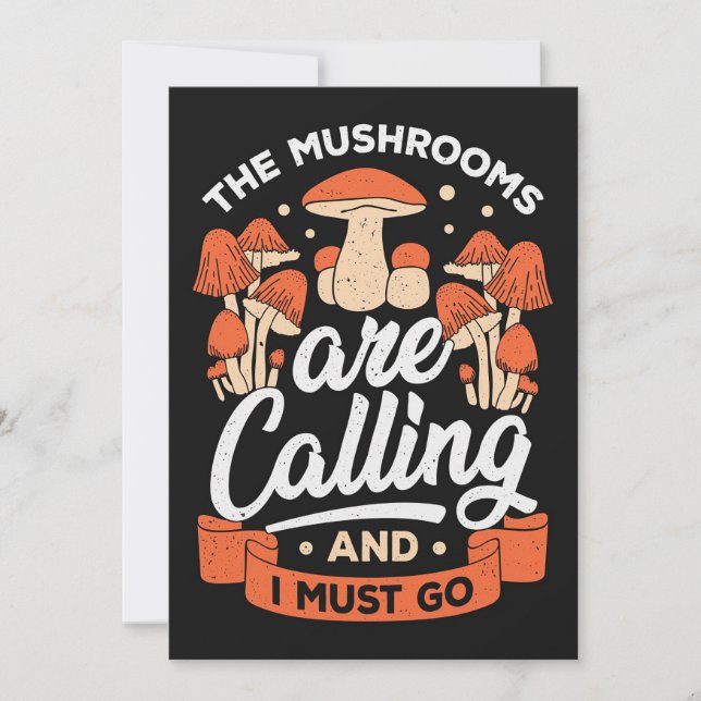 Mushroom Hunter The Mushrooms Are Calling Thank You Card (Front)