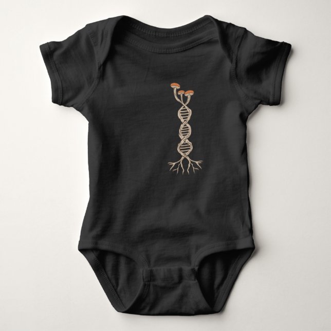 Mushroom Hunting DNA Morels Hunter Mycologist Grap Baby Bodysuit (Front)