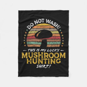 Mushroom Hunting Funny Foraging Morel Quote Graphi Fleece Blanket