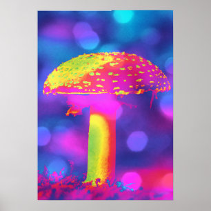 Mushroom in Lights Poster