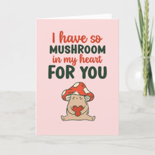 Mushroom In My Heart Kawaii Funny Valentine's Day Holiday Card