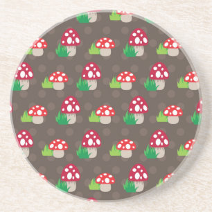 mushroom kids pattern coaster