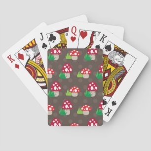 mushroom kids pattern playing cards