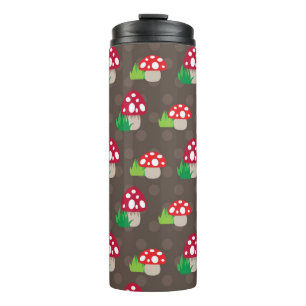 mushroom kids pattern thermal tumbler